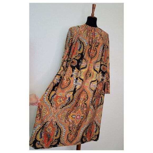 Phenomenal 1960's Abstract Paisley Dress - Picture 6 of 9